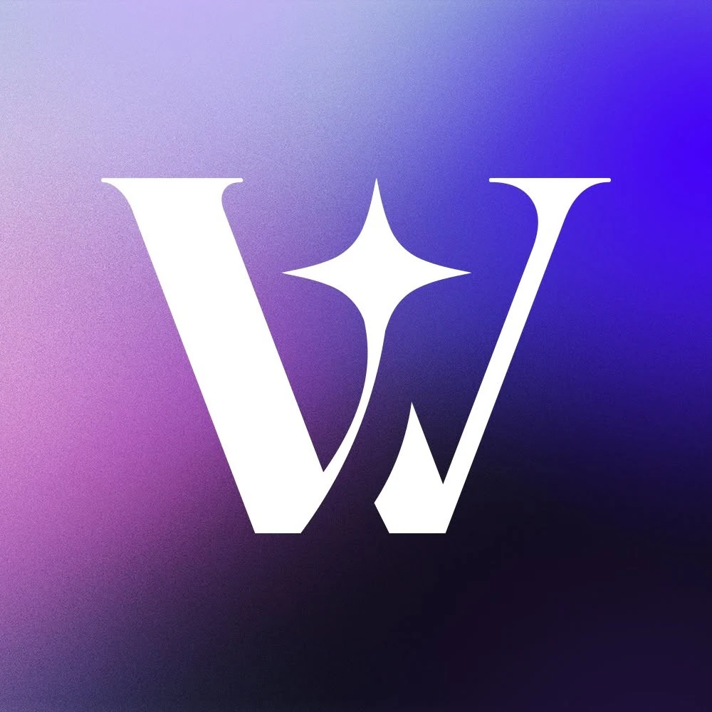 Wayoff Vision logo, a serif W monogram with a sparkle